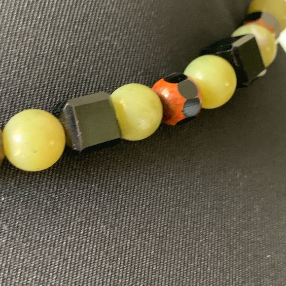 Necklace beaded jade crystal and glass - Picture 4 of 12